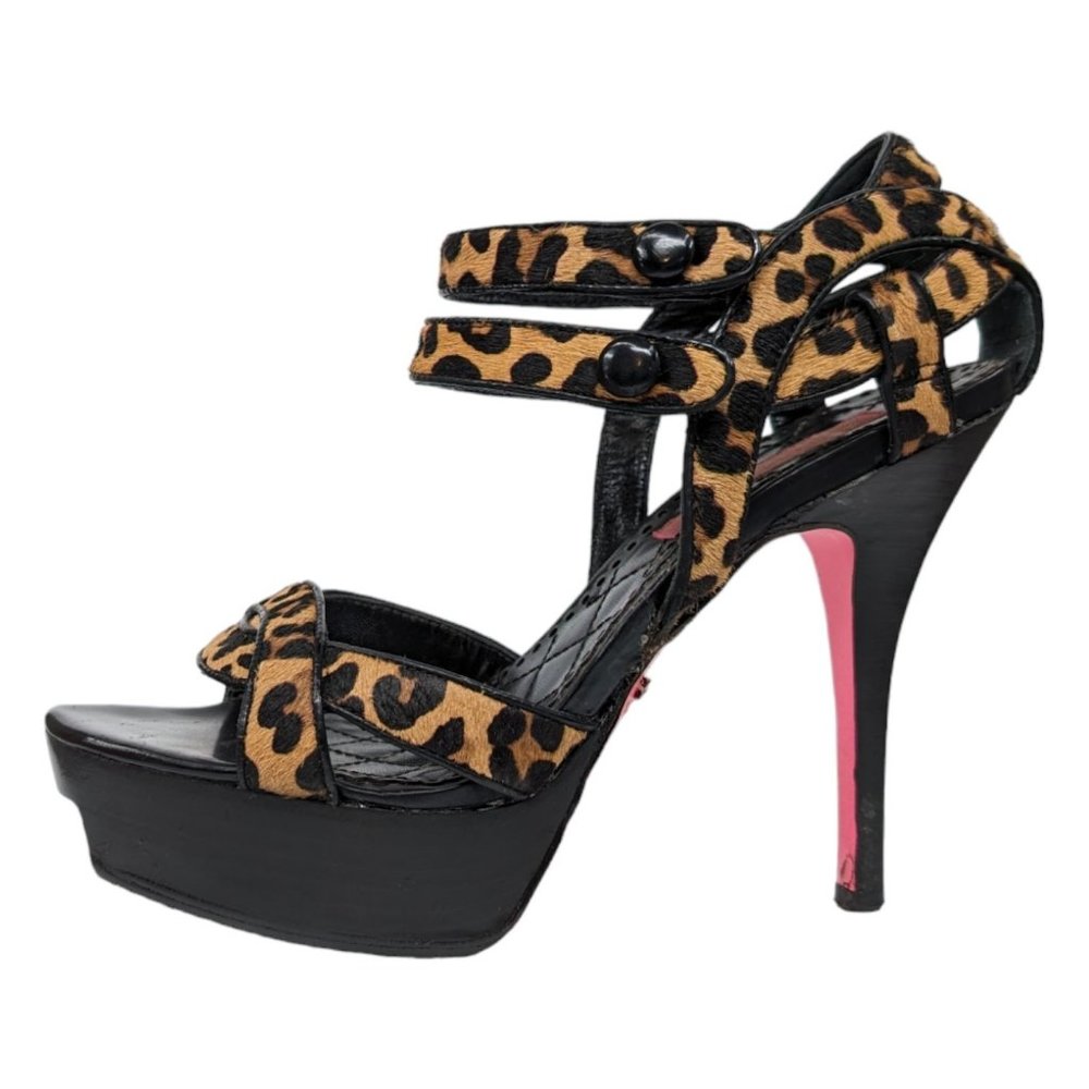 Betsey Johnson Caimile Platform Heels Womens Leopard Print Open Toe Size 7 - Picture 6 of 16